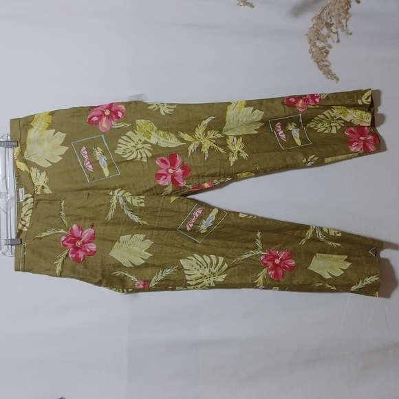 PURE LINEN studio J R P SIZE 14 IN BEAUTIFUL TROPICAL COLORS AND FLOWERS - Picture 1 of 8